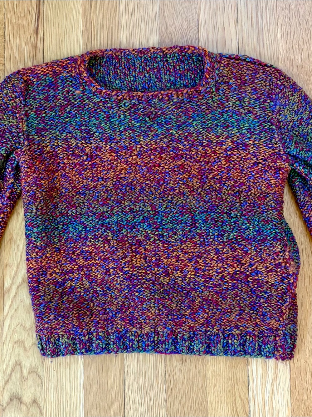 Kids Multicolor Marled Crewneck Sweater - Vibrant Knit